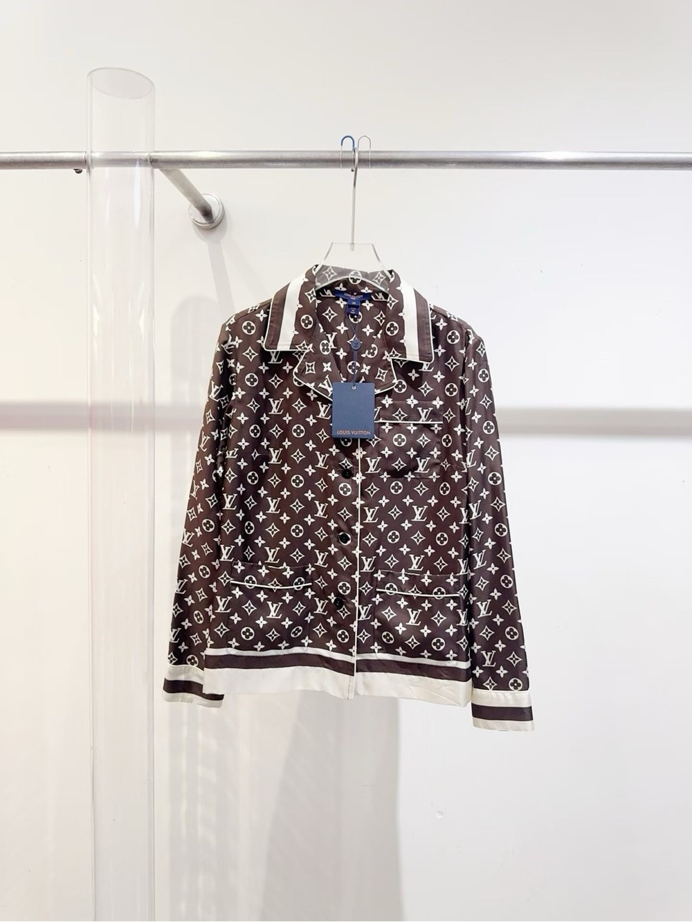 Louis Vuitton Brown Monogram Jacket with Cream Trim